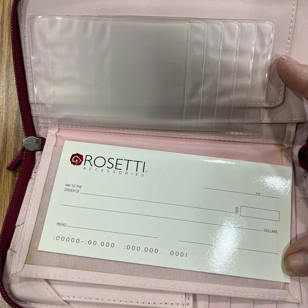 Rosetti Zip-Around Cat Design Women's Wallet Checkbook Holder Purple Pink Black - Picture 4 of 4